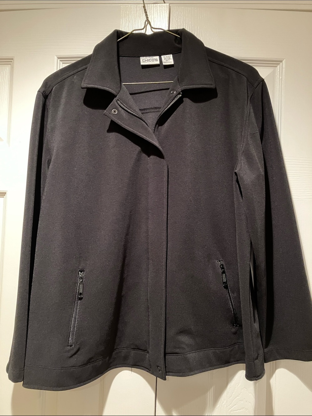 Chico's Black Women's Snap-Front Utility Jacket
